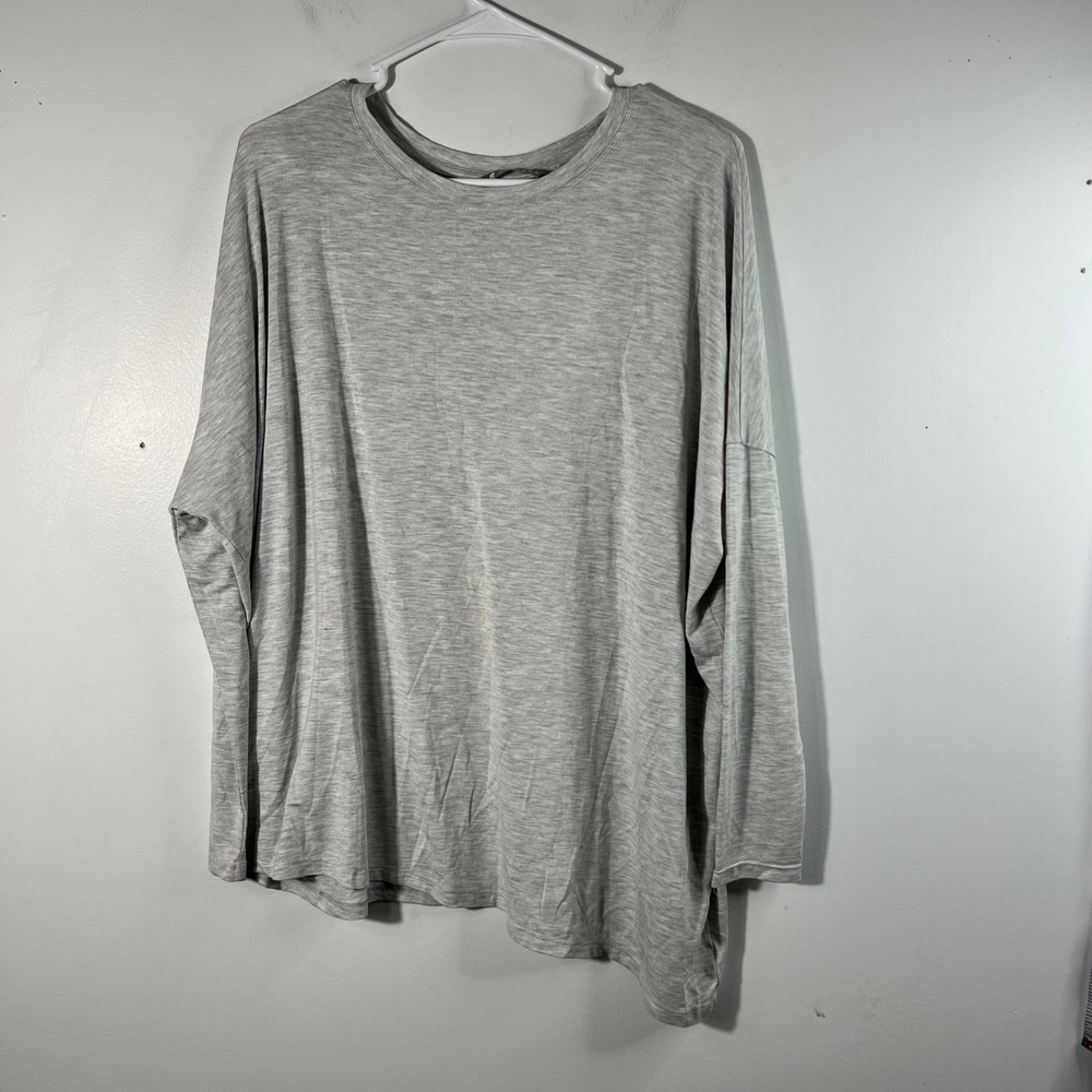 Womens Athleta Lagenlook Asymmetrical Tunic Oversized Heathered Gray M